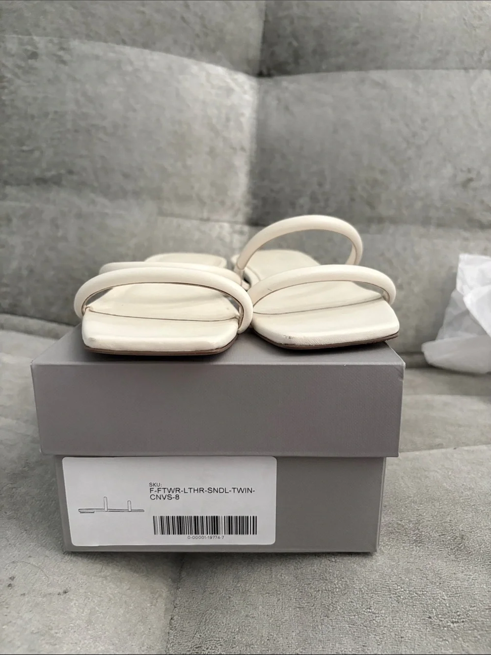 Everlane Cream Double-Strap Square-Toe Slide - Picture 2 of 3